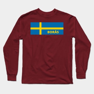 Borås City in Swedish Flag Long Sleeve T-Shirt